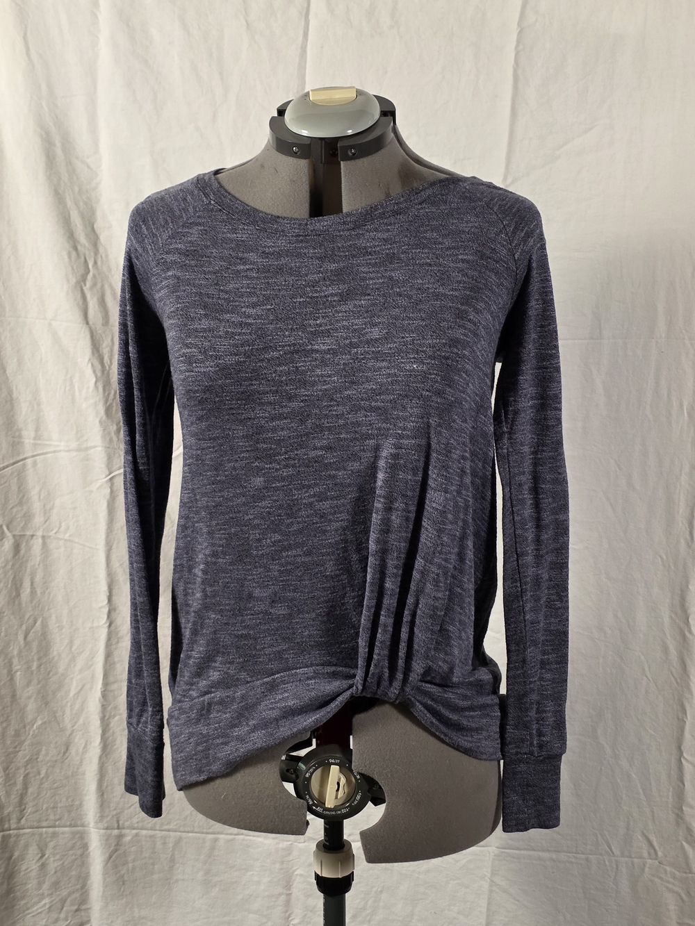 Juicy Couture Heather Navy Twist-Front Long Sleeve Tee